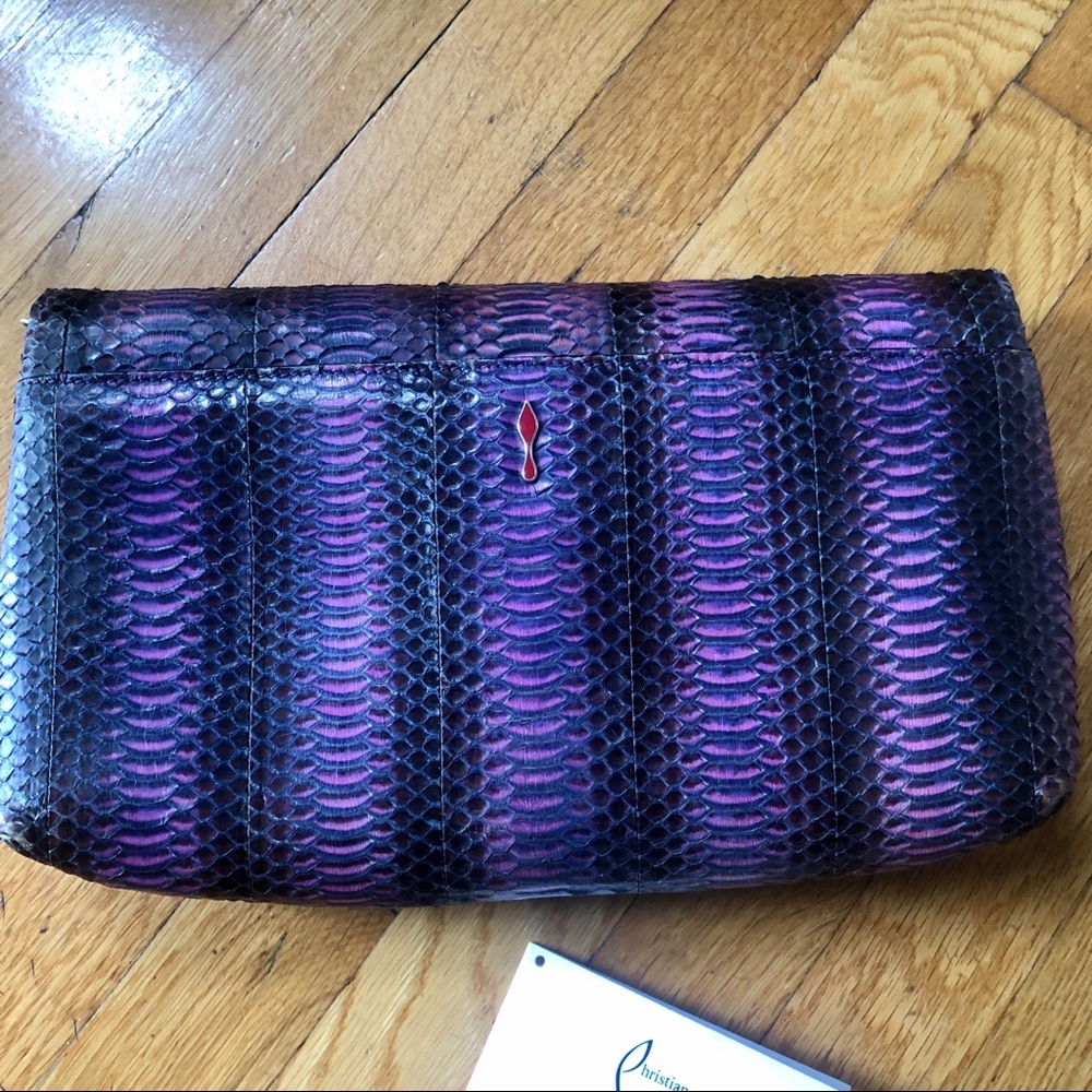 Louboutin snakeskin clutch purse - Picture 2 of 6
